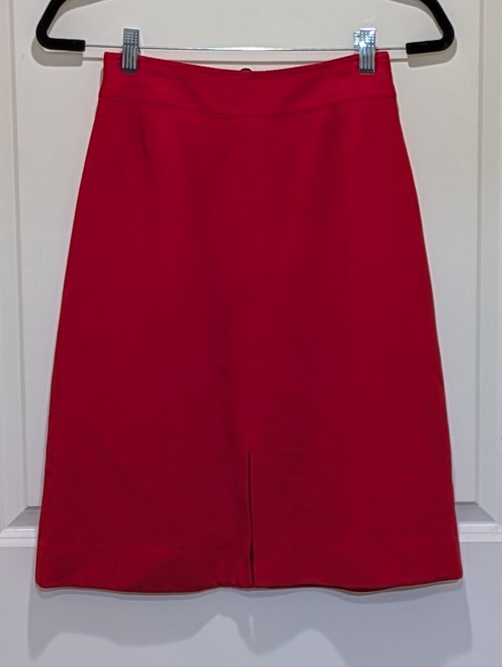 EUC 80s Jo-En Tokyo M Red Wool Vintage Mini Skirt with Front Slit